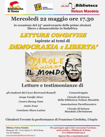 In occasione del 25° anniversario delle prime elezioni libere e democratiche in Sudafrica